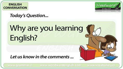 English Conversation Question 15: Why are you learning English? We will also ask and answer these questions: - How are you learning English? - What is the easiest thing about learning English? - What is the most difficult thing about learning English? - What advice would you give to someone starting to learn English? We also talk about: - Different ways to learn English - Tips for learning English - Advice for learning English #LearnEnglish #ESOL #EnglishTeacher #EnglishTips Conversation In English, Woodward English, Speaking Activities Esl, Conversation Questions, English Practice, English Today, English Conversation, To Learn English, Conversational English