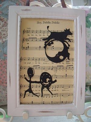 The Cow Jumped over the Moon, The Dish Ran Away with the Spoon - Nursery Rhyme Art Craft Fair Projects, Nursery Rhyme Party, Nursery Rhyme Art, Plaque Ideas, Hey Diddle Diddle, Dandelion Wishes, Music Crafts, Dandelion Wish, Cricut Cartridges