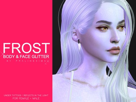 Pralinesims' FROST Body & Face Glitter Sims 4 Tattoos, Face Glitter, Body Glitter, Electronic Art, The Sims Resource, Sims Resource, Featured Artist, Guest Book, The Sims