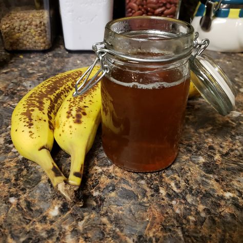 Banana Syrup For Coffee, Banana Foster Latte, Banana Simple Syrup, Banana Coffee Creamer, Banana Syrup Recipe, Banana Foster Recipe, Banana Syrup, Banana Foster, Breakfast Drinks