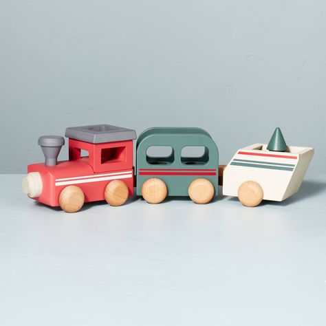 Christmas Train Set, Hearth And Hand With Magnolia, Magnolia Colors, Wood Train, Toy Trains Set, Hearth & Hand With Magnolia, Wooden Train Set, Wooden Train, Christmas Train