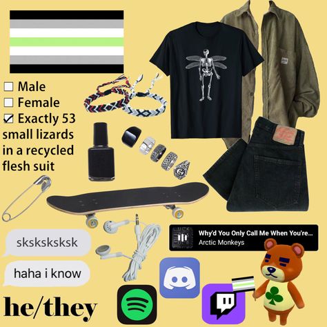 Demiboy Outfits Ideas, Aroace Fashion, Demiboy Outfits, Agender Outfits, Agender Aesthetic, Agender Fashion, Ftm Outfits, Nerdy Outfits, Masc Outfits