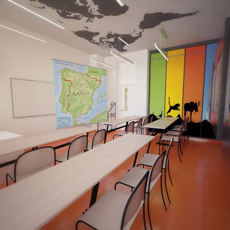 International American School of Warsaw - thematic classroom - Geography room Geography Room, Geography Classroom, Classroom Interior, American School, Work Ideas, Warsaw, School Stuff, School Work, Geography