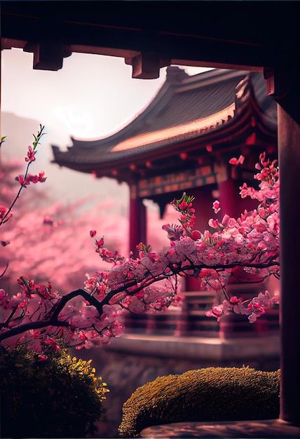 Un Temple Japonais Avec Un Jardin Tradit... | Premium Photo #Freepik #photo #kyoto #paysage-asie #jardin-japonais #japon Photo Japon, Japan Images, Care Bear Tattoos, Japanese Pagoda, Japan Image, Japanese Temple, Happy Pictures, Traditional Garden, Game Concept Art