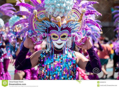 Masskara Festival. Bacolod City, Philippines. Stock Photo Festival Mask Design, Maskara Festival, Mardi Gras Attire, Masskara Festival, Festival Mask, Theme Carnaval, Bacolod City, Mardi Gra, Mardi Gras Outfits