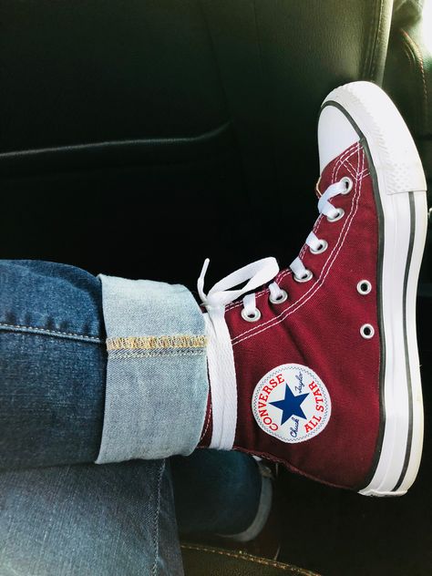 Dark Red Converse, Converse Fits, Cute Converse Shoes, Maroon Converse, Chuck Taylor 70, Chuck Taylor Shoes, Cute Converse, Red Converse, Up Shoes