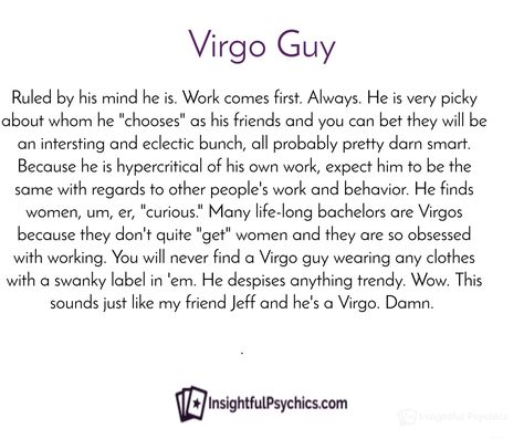 Virgo Man- He gives off the impression of being somebody who is in total control of his emotions, yet this is nothing but a disguise. He is actually sen ... Virgo Man Traits, Astrology Personalities, Virgo Traits Men, Virgo Men In Bed, Character Personalities, Virgo Men In Love, Self Critical, Virgo Characteristics, Virgo Man