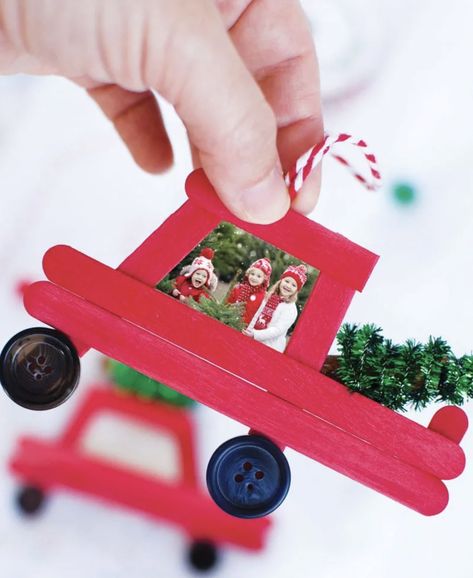 Fun Christmas Crafts, Popsicle Stick, Preschool Christmas, Christmas Truck, Baby Crafts, Christmas Crafts For Kids, Christmas Activities, Xmas Crafts, Craft Stick Crafts