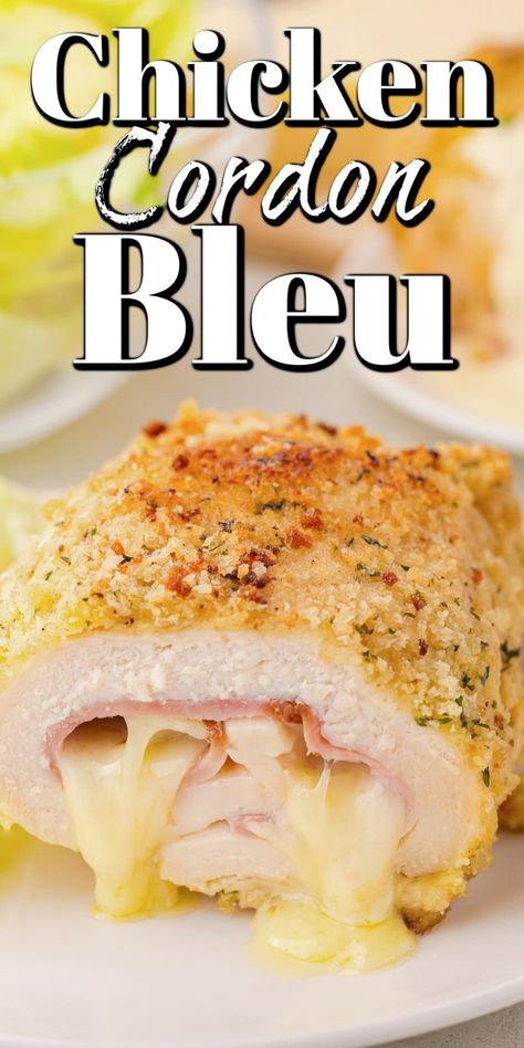 This Chicken Cordon Bleu is a classic dish that has been around for a long time but is always great. Rolled chicken with ham and cheese and a Dijon cream sauce, what is not to love?!! Chicken Cordon Blue Crockpot Recipe, Crock Pot Chicken Cordon Bleu Recipes, Ham And Chicken Recipes, Chicken Ham Recipes, Dinner Ideas Ham, Chicken With Ham And Cheese, Best Chicken Cordon Bleu Recipe, Easy Chicken Cordon Bleu Casserole, Chicken Ham And Swiss