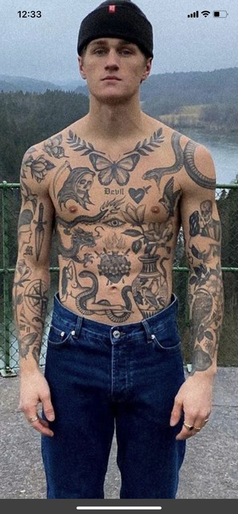 Abs Tattoo Men, Waist Tattoos Men, Abs Tattoo, Ab Tattoo, Waist Tattoos, Tattoos Men, Beard Tattoo, Art Tattoos, Body Mods