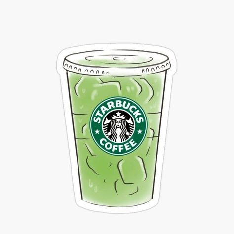 Kawa Starbucks, Starbucks Aesthetic, Starbucks Matcha, Tea Wallpaper, Preppy Stickers, Drink Stickers, Red Bubble Stickers, Cute Laptop Stickers, Bubble Stickers