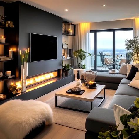 Tv Room Ideas Cozy, Small Living Room Ideas With Tv, Tv And Fireplace, Small Tv Room, Fireplace And Tv, Ruang Tv, Snug Room, Cozy Living Room Design, Small Lounge