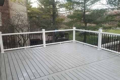 Gravel Path Trex® Deck with White ... Trex Gravel Path, Trex Gravel Path Deck, Deck With White Railing, Front Decks, Trex Deck Designs, White Railing, Deck Redo, Deck Design Plans, Pergola Ideas For Patio