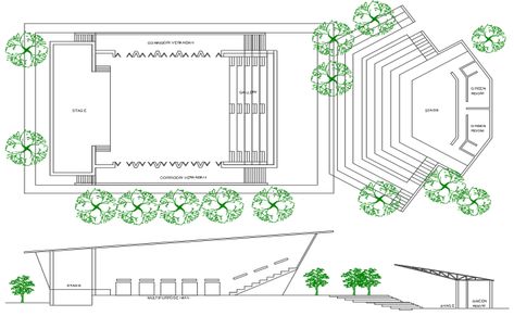 Multipurpose Hall Plan Layout, Multipurpose Hall Design, Layout Plan Design, Corporation Building, Building Floor Plan, Sound Equipment, Multipurpose Hall, Hall Flooring, Layout Plan