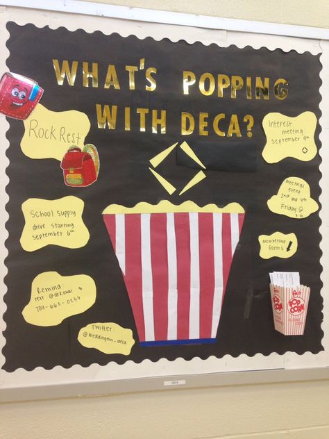 Great bulletin board idea from Weddington DECA! Education Bulletin Boards, Business Education Classroom, Office Bulletin Board Ideas, Fcs Teacher, Fcs Classroom, Facs Classroom, Inspirational Bulletin Boards, Office Bulletin Boards, High School Bulletin Boards