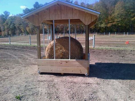 Build your own hay feeder... 6x6 Round Bale Feeder, Hay Feeder For Horses, Cattle Feeder, Paddock Trail, Small Horse Barns, Horse Feeder, Horse Shed, Horse Farm Ideas, Horse Hay