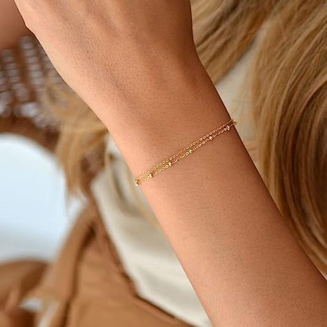 Tasiso Dainty Gold Bracelets for Women Cute Tiny Sideways Cross Bracelets Layered Pearls Herringbone Chain Toggle Clasp Bracelet Minimalist Handmade Jewelry Gift Layered Pearls, Bracelets Layered, Cross Bracelets, Double Bracelet, Toggle Clasp Bracelet, Dainty Gold Bracelet, Bracelet Minimalist, Gold Bracelet For Women, Dainty Chain