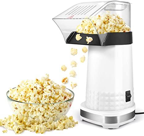 Popcorn Machine,1200W Electric Popcorn Maker with Measuring Cup,BPA Free, Low Fat No Oil Needed Fast Hot Air Popcorn Machine for Home, Family, Party (White) Making Popcorn, Air Popcorn Maker, Air Popper, Healthy Popcorn, Best Popcorn, Popcorn Popper, Dried Corn, Popcorn Machine, Pop Popcorn