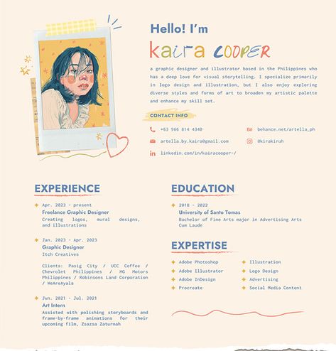 Illustration Portfolio Website, Designer Resume Creative, Illustration Resume, Resume Infographic, Horror Magazine, Cv Ideas, Art Resume, Artist Resume, Interior Design Sketchbook