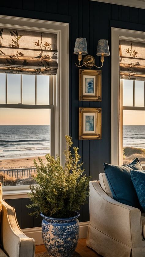 20 Inspiring Ideas to Creating the Perfect Coastal Blue Bedroom — Coastal Cottage by Celeste Pale Blue Interior Design, Soft Blue Interior Design, Classic Lake House Decor, New England Coastal Interior, Craftsman Lake House Interior, Ocean Cottage Aesthetic, Coastal English Cottage, Sea Cottage Aesthetic, Conneticut Homes Aesthetic