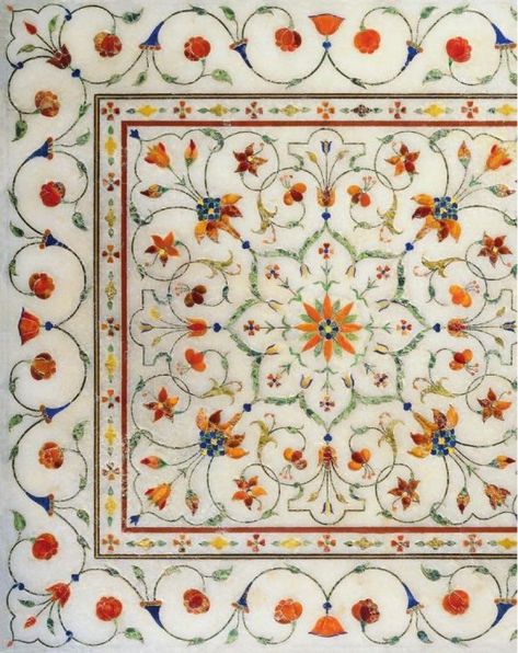 Mughal Art Paintings, Islamic Patterns, Indian Patterns, Islamic Art Pattern, Tile Patterns, Works Of Art, Tile Design, Indian Art, Art And Architecture