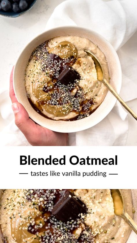 oatmeal in a bowl with sunflower butter and chocolate on top Blended Oatmeal, Healthy Foods To Make, Healthy Food Menu, Healthy Food Guide, Diet Smoothie Recipes, Lost 100 Pounds, Healthy Food Facts, Quit Drinking, Cheap Healthy Meals