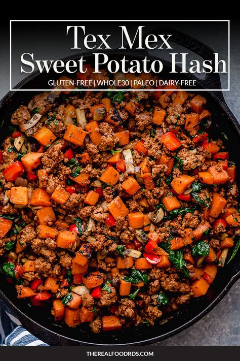 Tex Mex Sweet Potato, Leftover Taco Meat, Dinner Quick, Plats Healthy, Potato Hash, Diner Recept, Sweet Potato Hash, Health Dinner, Taco Meat