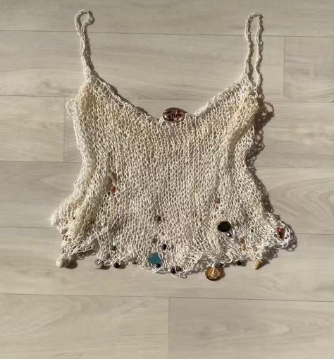 Hand Knit Tank Top, Crochet Runway Fashion, Crochet Layering Top, Designer Crochet, Handmade Tops, Creative Clothes, European Girls, Outfit Collage, Handmade Clothing