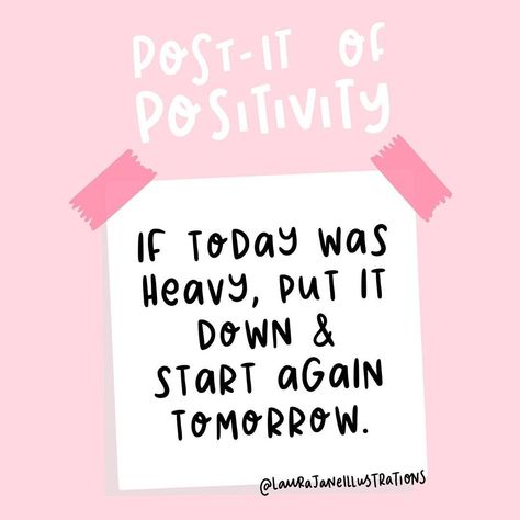 @laurajaneillustrations shared a photo on Instagram: “Don’t let a heavy day at the start of the week become baggage for tomorrow.  If today was heavy, put it down.  If today was messy, dust…” • Jun 22, 2020 at 8:36pm UTC Today Was Heavy, Beautiful Day Quotes, Challenge Quotes, Senior Year Of High School, Drama Teacher, Hustle Quotes, Empowerment Quotes, Reminder Quotes, Self Love Quotes