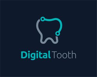 Digital Tooth Logo design - Very good logo for dental laboratory, which specializes in modern, hi-tech, digital dental appliances. Price $350.00 Dental Lab Logo, Smile Dental Logo, Tooth Logo Design, Tooth Logo, Tooth Health, Dental Branding, Logo Dental, Dental Smile, Dental Clinic Logo