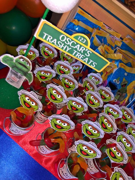 Sesame Street Treats Table, Cowboy Elmo Birthday Party, Elmo Snack Ideas, Elmo Party Treats, Sesame Street Snack Table, 2nd Birthday Elmo Theme, Elmo’s World Birthday Party Boy, Sesame Street Treat Table, Elmos World Birthday Party Boy