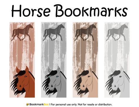 Free printable horse bookmarks. Download the PDF template at http://bookmarkbee.com/bookmark/horse/ Horse Bookmarks, Horse Bookmark, Horse Printable, Cowboy Crafts, Free Printable Bookmarks, Bookmark Designs, Horse Birthday Parties, Horse Camp, Horses Theme