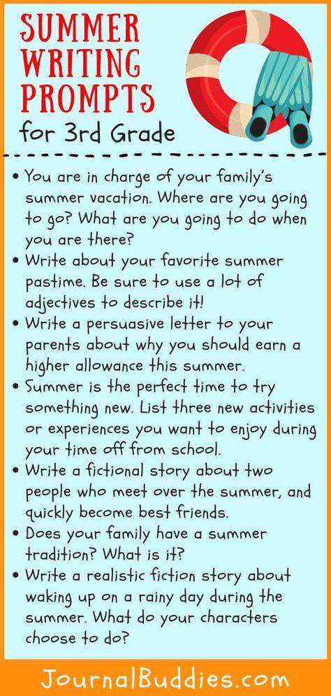 Summer Learning 3rd Grade, Summer Writing Prompts 2nd Grade, 3rd Grade Summer Activities, Summer Learning Activities 3rd Grade, 3rd Grade Journal Prompts, Writing Ideas For 3rd Grade, Homeschool 3rd Grade Curriculum, 3rd Grade Summer School Activities, 3rd Grade Writing Activities