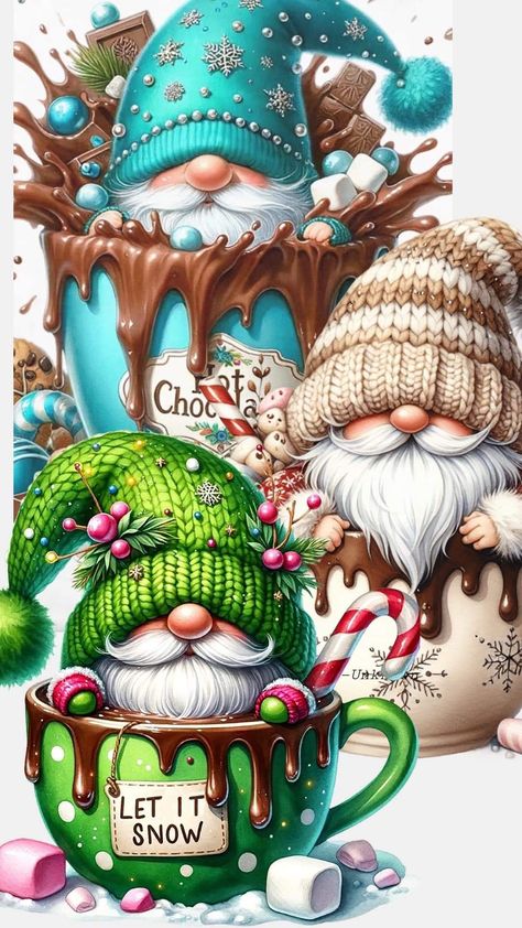 Gonk Wallpaper, Coffee Gnomes, Candy Photoshoot, Gnome Wallpaper, Funny Animal Clips, Xmas Coffee, Christmas Stationary, Gnome Images, Gnome Pictures