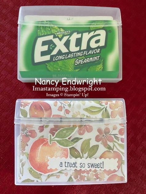 Extra Gum, Sweet As A Peach, Treat Holder, Chewing Gum, What To Make, Treat Boxes, Gift Card Holder, Paper Box, Plastic Case