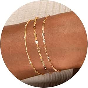 Silver Bracelet Stack, Gold Bracelets Stacked, Dainty Gold Bracelet, Gold Bracelet Set, Silver Bracelets For Women, Trendy Bracelets, Chain Bracelets, Gold Bracelet For Women, Gold Bracelets