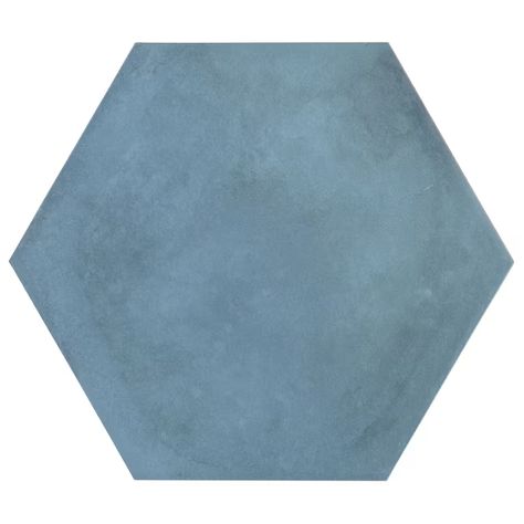 Artmore Tile (Sample) Storm Hex Blue Ocean 9-in x 10-in Matte Porcelain Encaustic Thinset Mortar Floor and Wall Tile in the Tile Samples department at Lowes.com Hex Tiles Bathroom, Tropical Tile, Artmore Tile, Hexagon Floor, Affordable Tile, Encaustic Tiles, Hex Tile, Handcrafted Tile, Sanded Grout