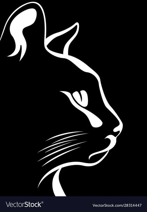 Face Chat, Pfp Black And White, Cartoon Black And White, Silhouette Chat, Cat Black And White, Pfp Black, Cats Art Drawing, Silhouette Drawing, Best Anime Drawings