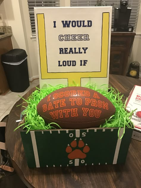 Rugby Promposal Ideas, Prom Posals Ideas For Him Football, Football Promposal Ideas, Hoco Proposals Ideas Football And Cheer, Rugby Promposal, Promposal Ideas Football, Promposal Ideas For Him Football, Football Dance Proposal, Football Promposal For Him