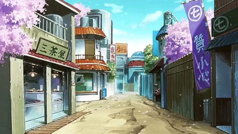 Naruto Village, Naruto Leaf Village, Konoha Naruto, Naruto And Kushina, Konoha Village, Japanese Village, Anime Places, Asian Architecture, Scenery Background