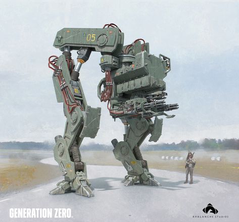 ArtStation - Generation Zero - Tank, Ville Ericsson Generation Zero Art, Generation Zero Concept Art, Generation Zero Robots, Tank Mech, Generation Zero, Mecha Tanks, Dieselpunk Vehicles, Robots Tanks, Zenless Zone Zero