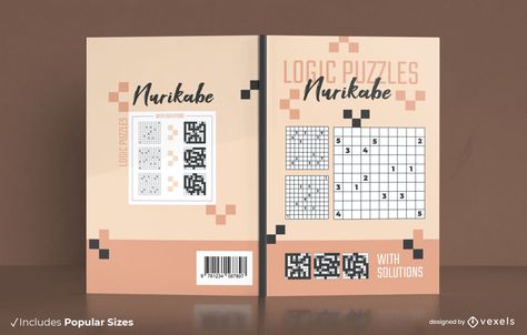 Puzzle Book Cover, Graphic Office, Posters Layout, Back Cover Design, Free Puzzles, Book Cover Template, Best Book Covers, Cover Templates, Design Festival