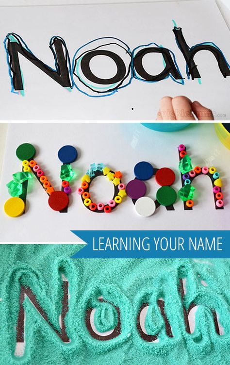 Learning Your Name - three playful ways to help kids learn to recognise their own name using a simple name card. Preschool Names, Name Activities, Preschool Writing, Preschool Literacy, Name Card, Alphabet Activities, Preschool Fun, Toddler Learning, Literacy Activities