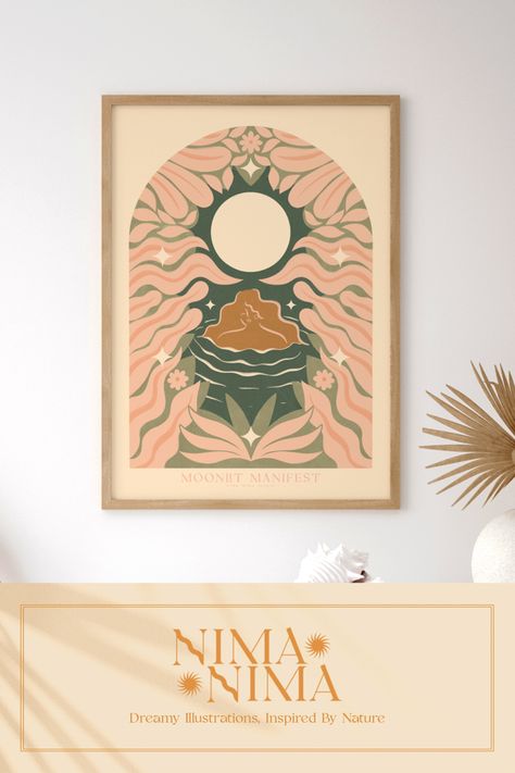 Dreamy Illustration, Modern Mediterranean Home, Bohemian Artwork, Botanical Home Decor, Boho Celestial, Mediterranean Interior Design, Botanical Home, Vision Art, Decor Gallery Wall