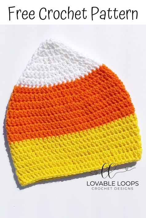 Crochet Halloween Hat, Pumpkin Hat Pattern, Candy Corn Hat, Crochet Candy Corn, Crochet Pumpkin Hat, Crochet Pattern Halloween, Crochet Candy, Hat Pattern Crochet, Crochet Beanie Pattern Free