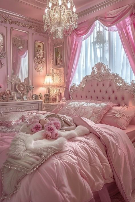 Pink Bedroom Decor Ideas, Minneapolis Apartment, Girly Pink Bedroom, Fairy Life, Royal Room, Pink Bedroom Ideas, Tiktok Influencer, Beautiful Bedroom Decor, Nursery Pink