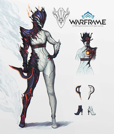 Warframe - Ember Deluxe Skin, Francois Cannels on ArtStation at https://www.artstation.com/artwork/ZzRXw Warframe Art, Detail Couture, Arte Ninja, Fantasy Monster, Female Character, Armor Concept, I'm Sorry, Creature Design, Larp