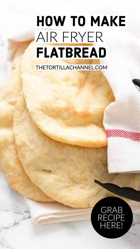 Yes, you can even use an Air Fryer to bake flatbreads. Tasty, a little chewy, puffed Air Fryer flatbread tortillas are amazing and super easy to make. Serve as side dish or as taco, with fajitas, enchiladas and more. Want to try? Visit thetortillachannel.com for the full recipe and instructions Flatbread Airfryer, Air Fryer Flatbread Recipes, Air Fryer Flat Bread, Cottage Cheese Flatbread Air Fryer, Air Fryer Flatbread, Air Fryer Bread, Yogurt Flatbread, Easy Flatbread Recipes, Bread For Breakfast