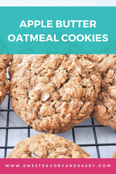 Apple Butter Oatmeal, Apple Butter Cake, Oatmeal Cookie Dough, Oatmeal Applesauce Cookies, Recipe Using Apples, Apple Oatmeal Cookies, Butter Oatmeal Cookies, Oatmeal Cookies Easy, Apple Butter Recipe