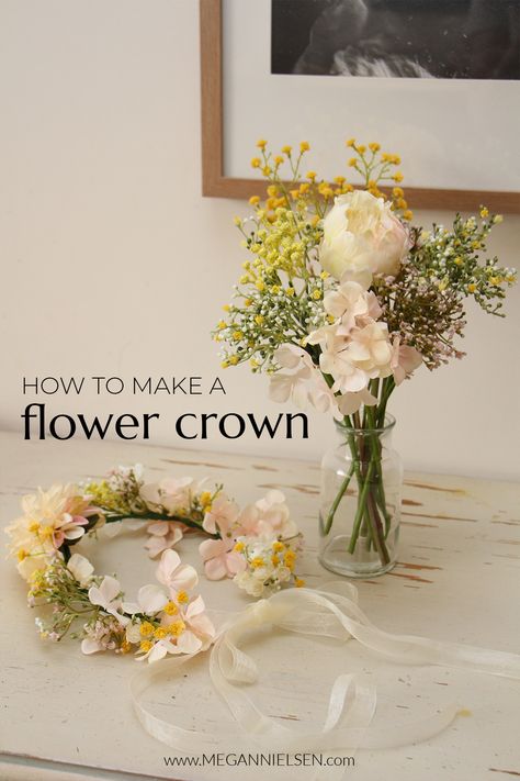 How to Make a Flower Crown Wreath Making Party, Make A Flower Crown, Flower Crown Tutorial, Diy Floral Crown, Diy Tulle, Bouquet Tutorial, Garden Bridal Showers, Diy Flower Crown, Diy Roses